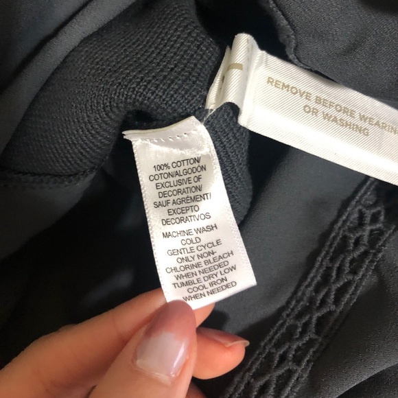 Loft Charcoal Lace Trim Top - Picture 5 of 5